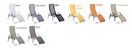 Couleur chaise longue Karsek Couleur des chaise longue California